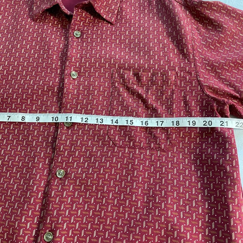 Zimni Sport 100% Silk 90s Med Men’s Casual Button Front Short Sleeve Shirt Red - Picture 11 of 12